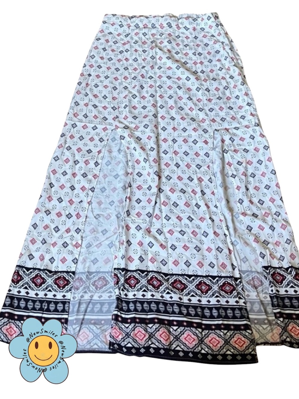 Cotton On ~Zipper Maxi Skirt ~Slits Along Front of Each Leg~Lightweight & Breezy